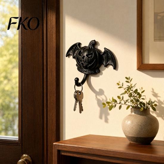 Pumpkin Face Hook Devil Bat Wall Hook, Halloween No-Drill Adhesive for Keys Small Pendant Hanger Bags, Strong Sticky Damage-Free