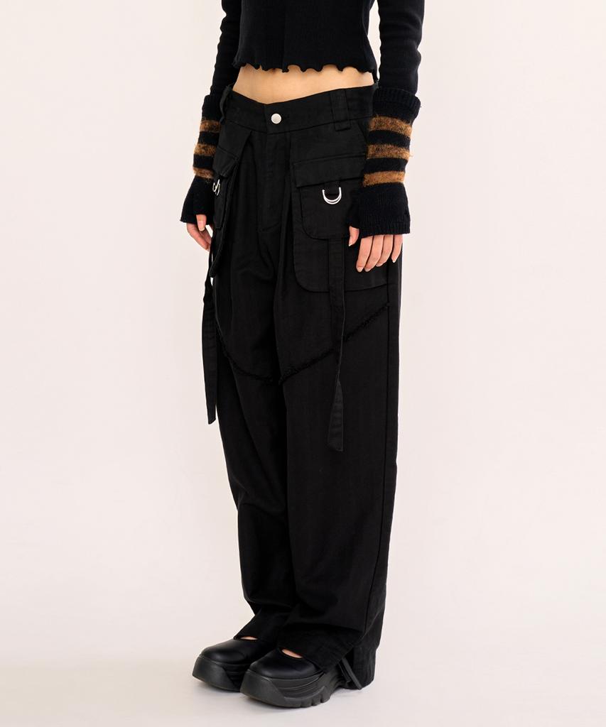 FANYOUNG Multi-Pocket Pants Black