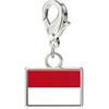 Braccialetto con Charm Bandiera in Acciaio Inossidabile con Moschettone, Gioiello Ciondolo Paese per Regalo di Viaggio Accessorio Stile