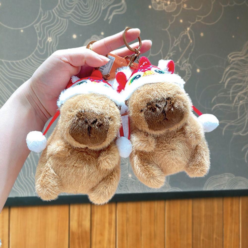 

Stuffed Animal Plush Capybara Dolls Lion Dance Guinea Pig Pendant Hanging Accessory Lion Dance