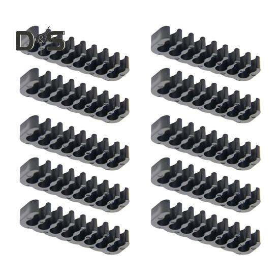 

10 шт. Дротова гребінка Інструмент для прокладки кабелю Економія місця Багатоцільова організація проводів Подовжувачі затискачі для кабелів чорний