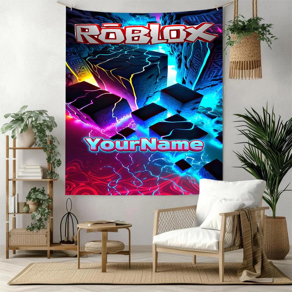 Roblox Custom Your Name Wall Decor Tapestry Art For Pet Memorial Birthdaywedding Party Backdrop Family Gift