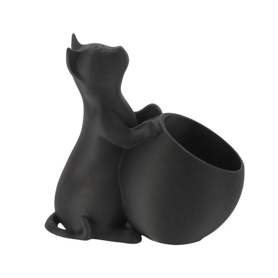 

Black Cat Planter Pot Indoor Outdoor Animal Shape Succulents Herb Plants Flower Pot Container Home Balcony Garden Decoration чёрный