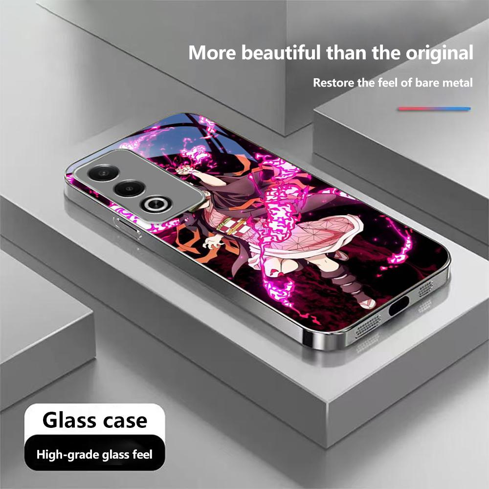 

Чехол для телефона N158 Demon Slayer art для iPhone 16 15 Pro Max Samsung S24 S23 Ultra A54 A35 Xiaomi Redmi Note 13 12 Pro с покрытием из закаленного стекла Infinix Smart 9