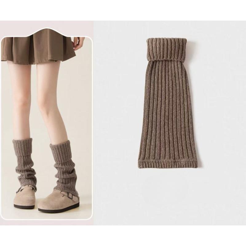 Wool Sock Hoods, White Leg Covers, Slimming Effect. Pair with Boodles Shoes. Winter Thick and Warm Leg Socks.