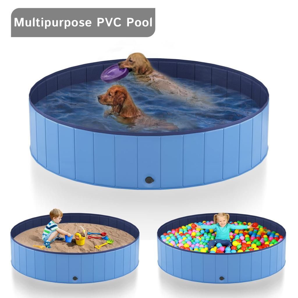 Children's Pool, CatDog Pet Pool, Garden Pool, Bathtub, Sturdy Design, Water Play, Swimming, No Inflation Required, for Garden, Beach, IndoorOutdoor