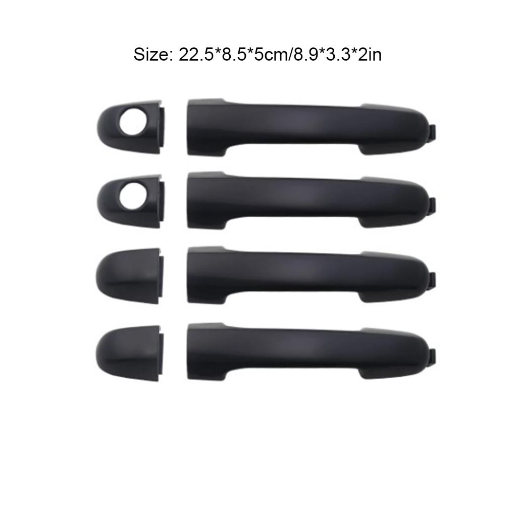 4pcs Sturdy Car Decorative Accessories Exterior Door Handle Cover In Black Black Appearance Is