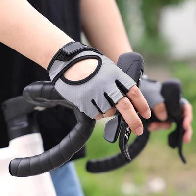 Atmungsaktive Halbfinger-Fahrradhandschuhe für Damen & Herren - Stoßdämpfung, Ideal für Straßen- & Mountainbiking