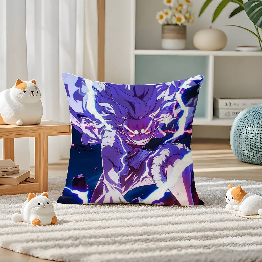 One Piece Red Hair Shanks Anime Plush Pillow Cover Soft Short Plush Cushion Cover For Sofa Bedroom Home Decor Gift Decoration