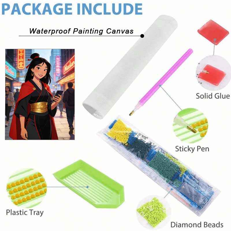 Disney Mulan Modern City Phone Diamond Paint Painting Art Kit Handmade DIY5D Home Decor Gift