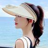 With Fan Panama Cap Wide Brim Visors Portable Fan Sun Hat  Camping Hiking