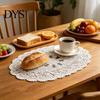 Elegant Table Decor White Lace Placemat, Round Oval Vintage Doily, Embroidered Placemat Mold-resistant Coaster for Cup Vase Dining Wedding Party