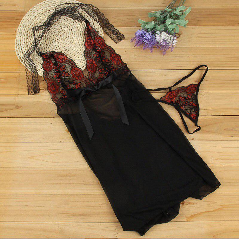 Women Lingerie Sexy Nightwear Underwear Sleepwear Lace Babydoll Dress G-String Vestidos