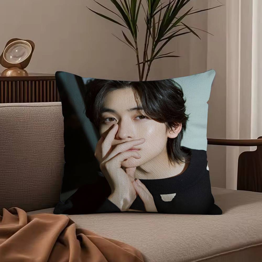 Japanese stars T-Takahashi Fumiya Pillow Case Anti-dustmite Pillowcase Invisible zipper silky short plush Sofa cushion cover 30cmx30cm