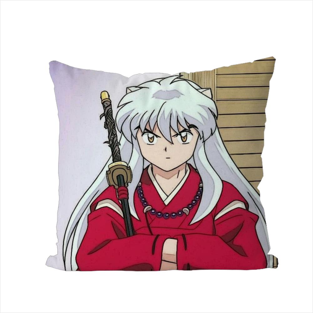 Inuyasha Pillow Case For Car Sofa Decorative Home Doublesided Print Plush Square Throw Pillow Cushion Cover