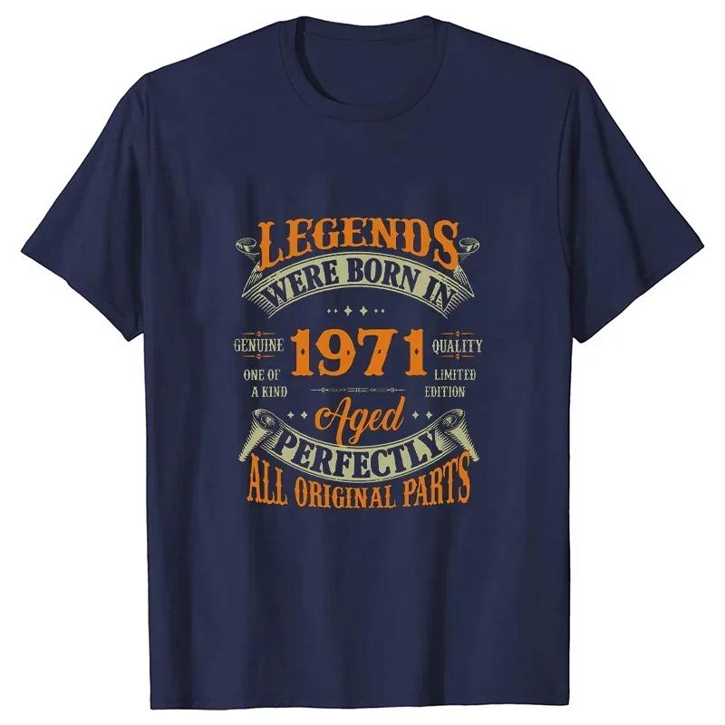 52th Vintage Legends Born In 1971 52 Years Old T Shirts Graphic Harajuku Streetwear Short Sleeve Birthday Gifts Summer T-shirt