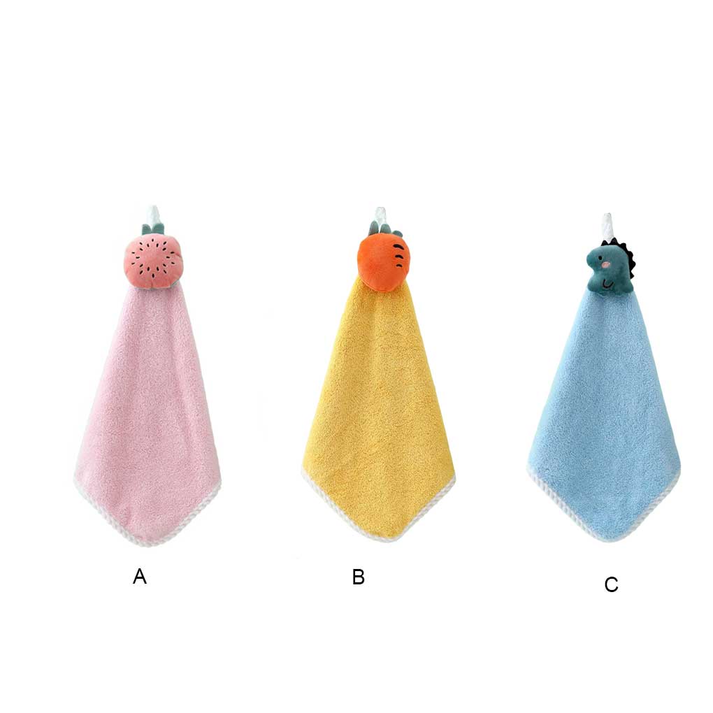 Washroom Animal Hand Towel Kitchen Bathroom Coral Velvet Hanging Towels Water Absorbent Dishcloth Washcloth Home