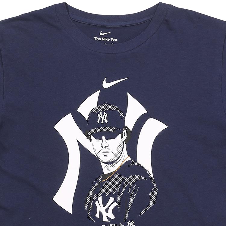 Nike MLB T-Shirt Collaboration New York Yankees Character Print Crew Neck Short Sleeve American Vintage Kids Tops Navy-Blue 3Z3B7SBGN-NYYGC