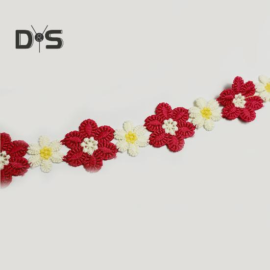 Haftowana wstążka z kwiatami 9,84 stopy Koronkowa taśma Słonecznik Wstążka DIY Koronka Wstążka do szycia Haftowa wstążka do sukni ślubnej Opaska do włosów Ozdoba ubrań