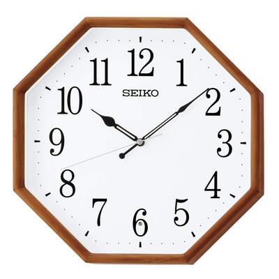 Seiko Hodiny KX263B Přírodní Nástěnné Hnědé 320 x 320 x 52mm Rádiem řízené Hodiny, Dřevo,