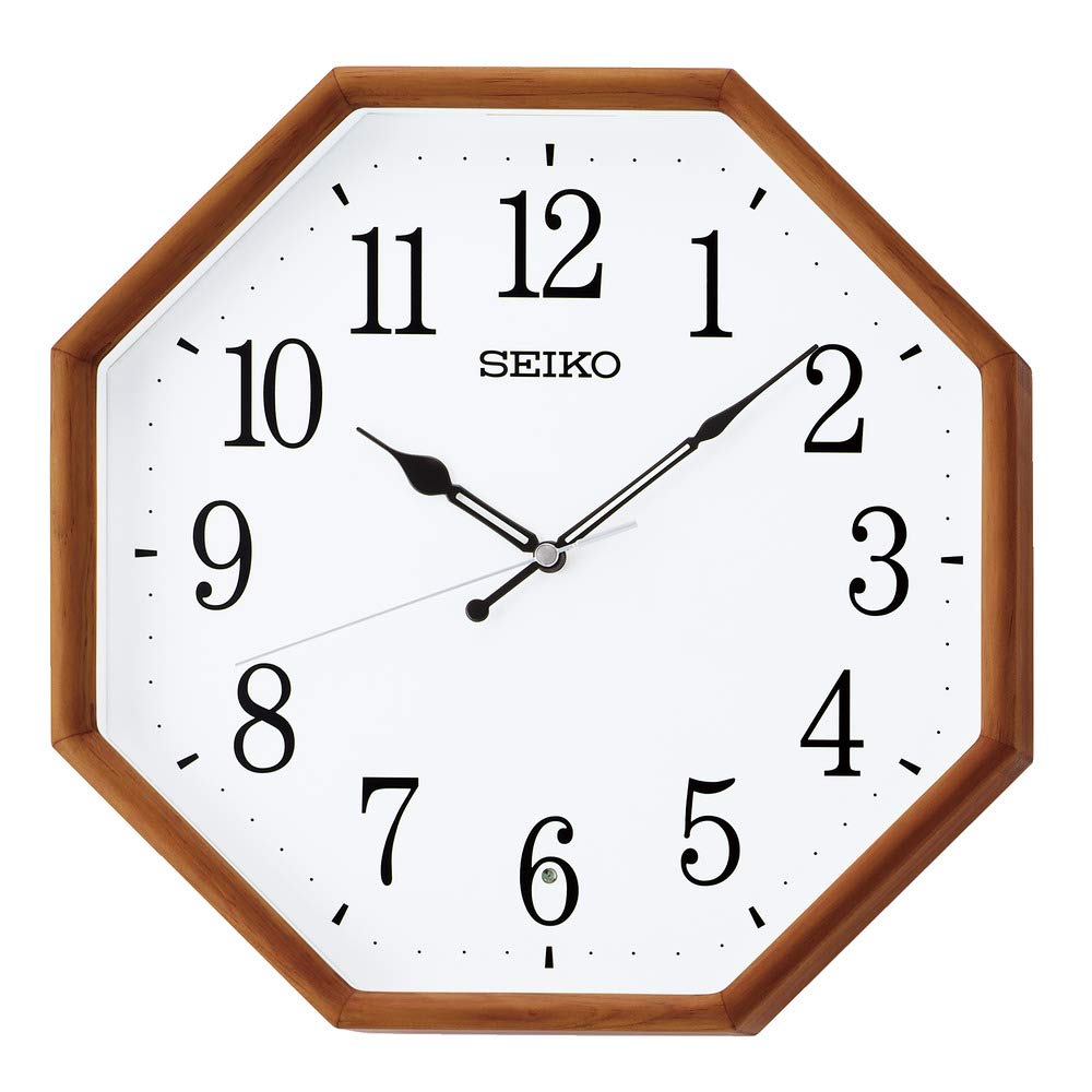 Seiko Clock KX263B Natural Wall Brown 320 X 320 X 52mm Radio-Controlled Clock, Wood,