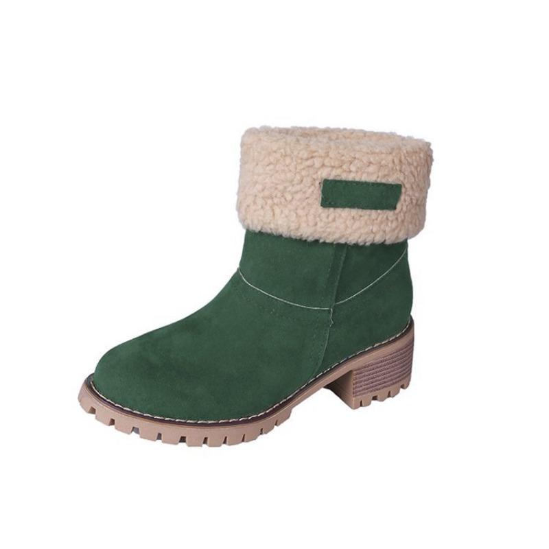 Large Size Snow Boots Women's Autumn and Winter New Fur Snow Boots Women's TEUM