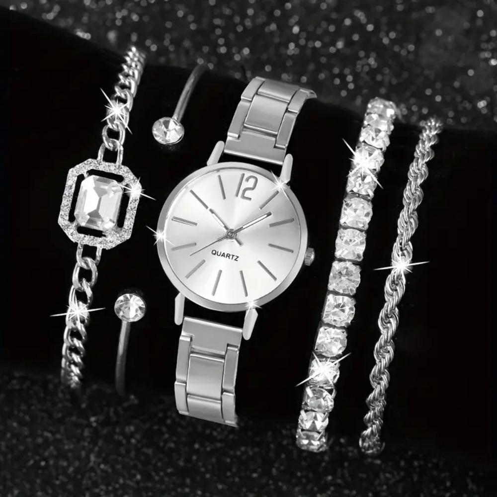 Ladies Watch Temperament Steel Belt Ladies Watch Watch, Simple Trend Ladies Quartz Watch Bracelet Set