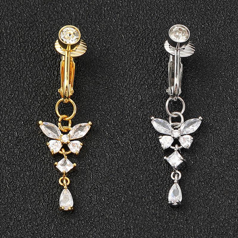 Faux Fake Bauch Schmetterling Fake Bauchpiercing Schmetterling Clip auf Nabelschnur