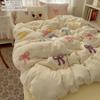 3 Piece Sheet Set Chut Bowknot Embroidery Duvet Cover Set  Comfortable Bedding Set Bedspread for All Season