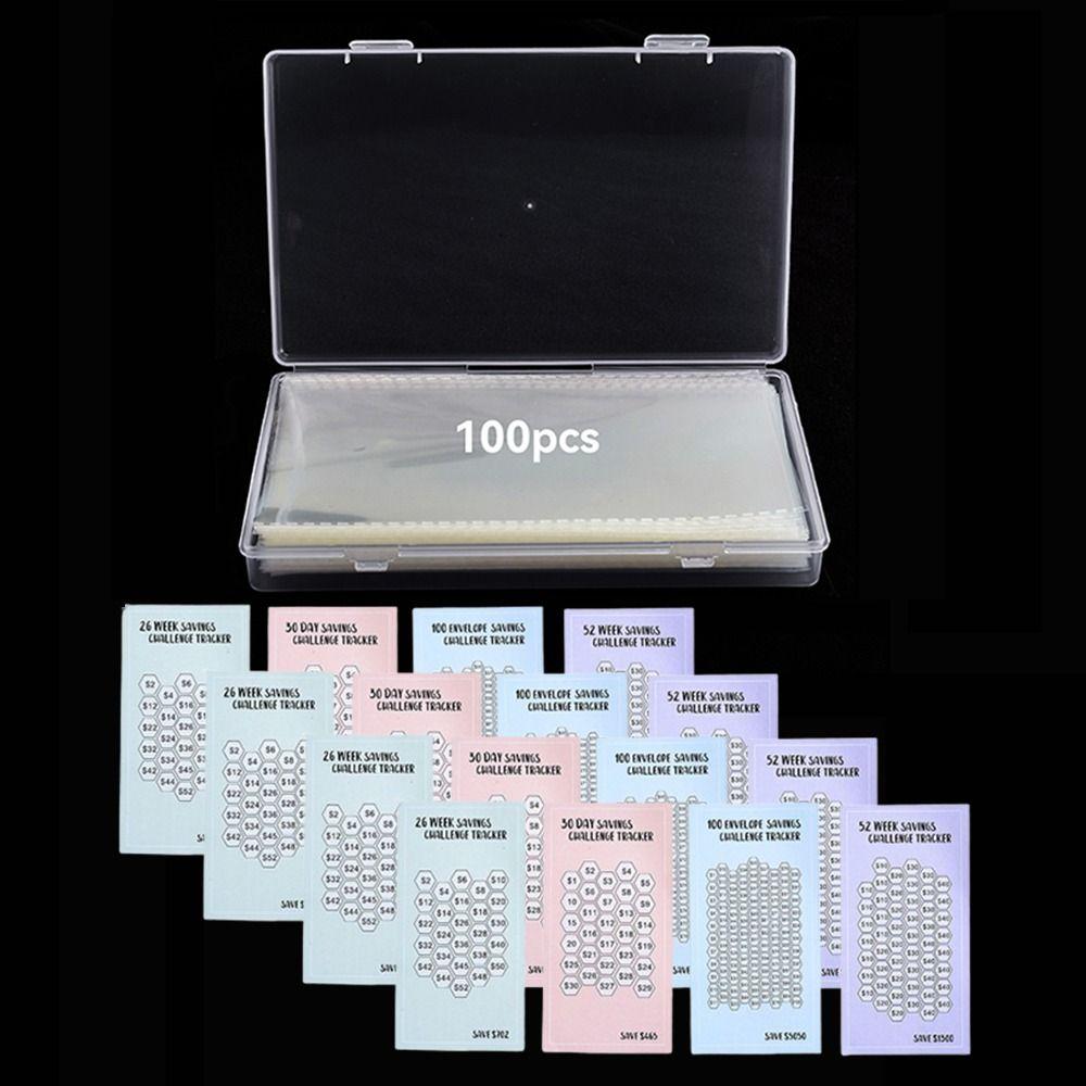 

Набор из 100 штук конвертов для планирования бюджета и экономии денег, конверты для денежного челленджа, челлендж с конвертами, бюджетная коробка, для детей белый