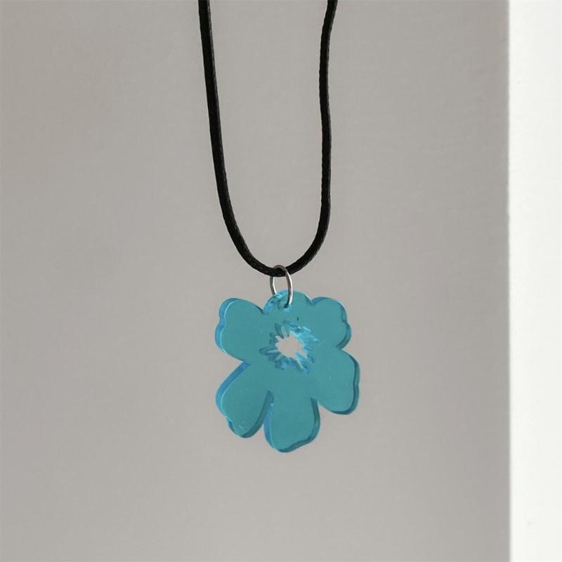 Asymetrické náhrdelníky s květinovým přívěskem Květinový choker Květinový náhrdelník Akrylový materiál Dárek pro ženy dívky