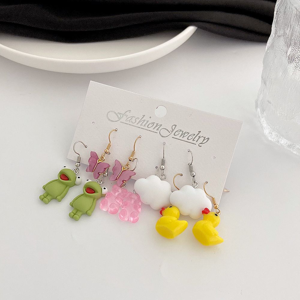 

Милые бабочки и медведи, вечерние украшения, висячие серьги из смолы