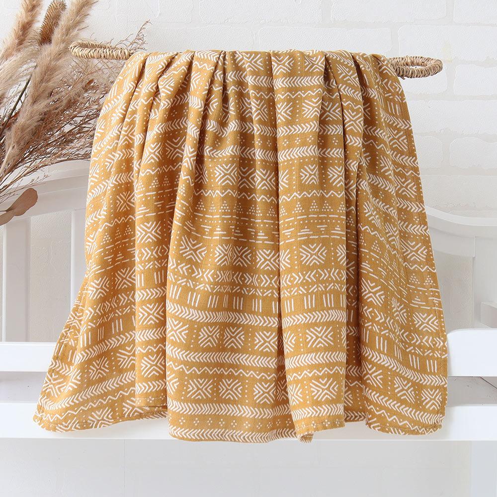Baby Blankets Newborn Wrap Eucalyptus Leave Printed Organic Bamboo Cotton Muslin Swaddle Bedding Cover Baby Born