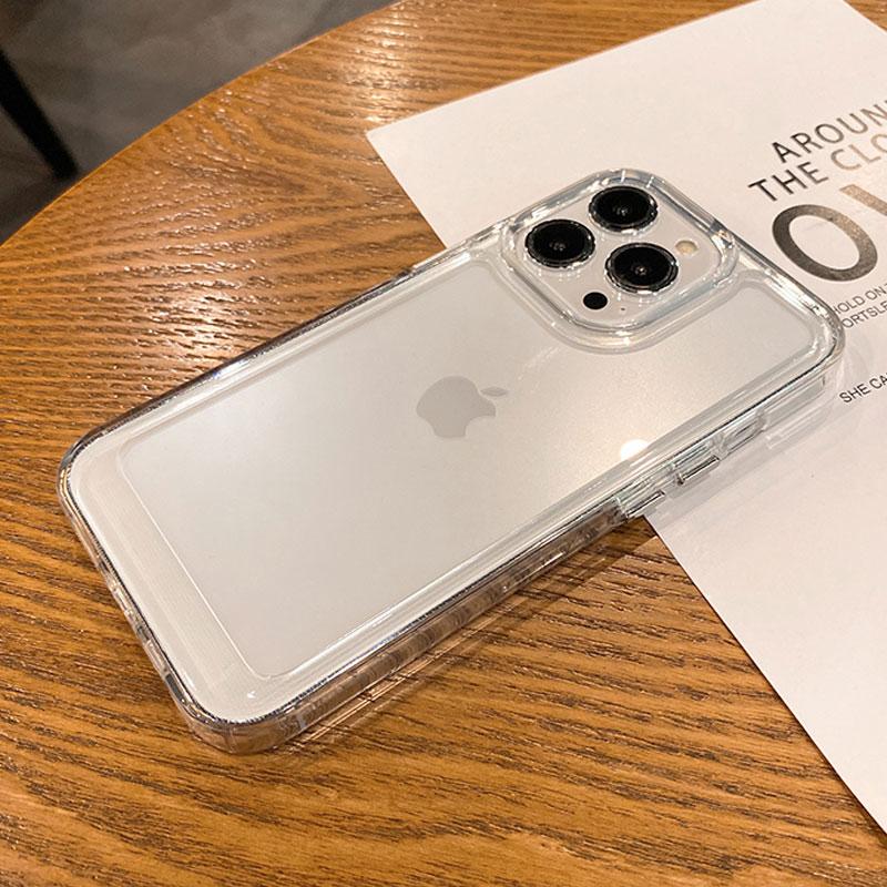 Luxury Transparent Shockproof Armor Case For iPhone 16 15 14 13 12 11 Pro X XR XS Max 7 8 Plus Clear Bumper Hard Acrylic Cover