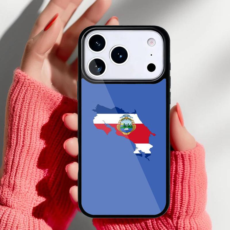 Costa Rica Flag Phone Case for iPhone 17 16 15 14 13 Pro Max Back Cover for 12 11 Pro Coque