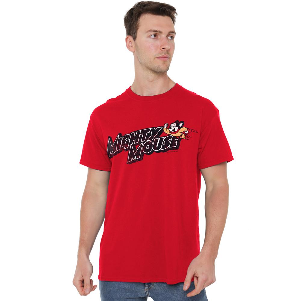 Mighty Mouse Mens Might Logo T-Shirt