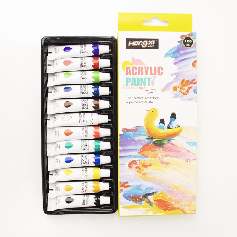 

Acrylic Paint Cardboard Box Set - 12/18/24/36 Colors (6ml/12ml) for Beginner Children’s Painting