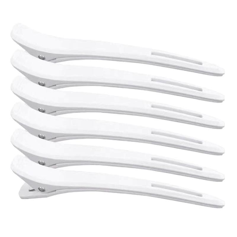 6Pcs Barbershop Accessories Long-Mouthed Duckbill Clip Hair Stylist For Hairdressing Barber Shop Styling Tool Care Beauty Health