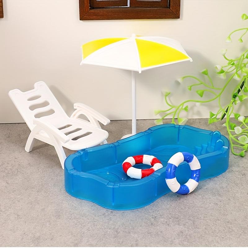 Mini Beach Set, Toy Beach Chair, Pool Toy, Scene Model, Dollhouse Accessories