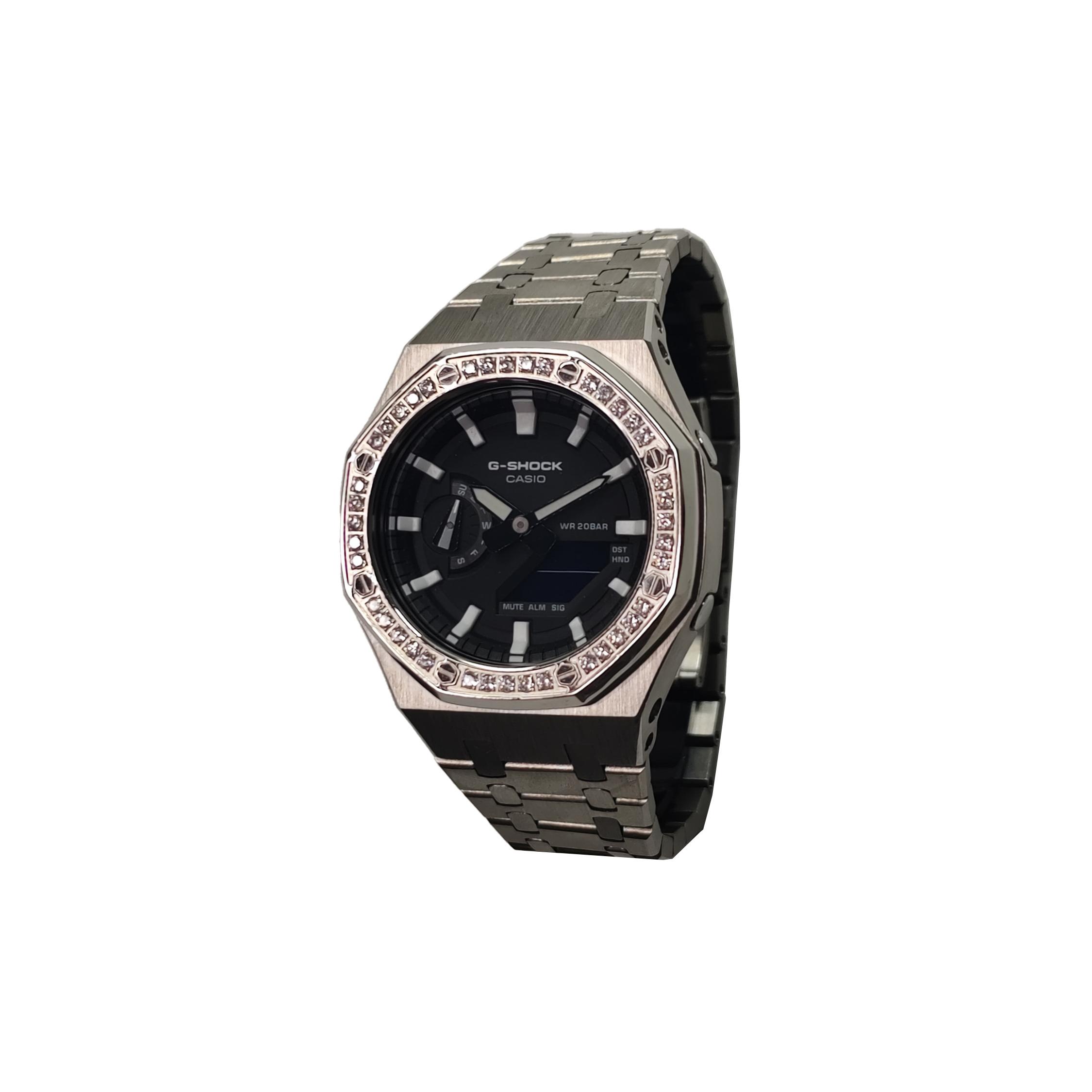 

CASIO Custom Collection Electronic Movement Stainless Steel Strap Watch Men s Watches Black Dial GA-2100SKE-7A(Watch3--)