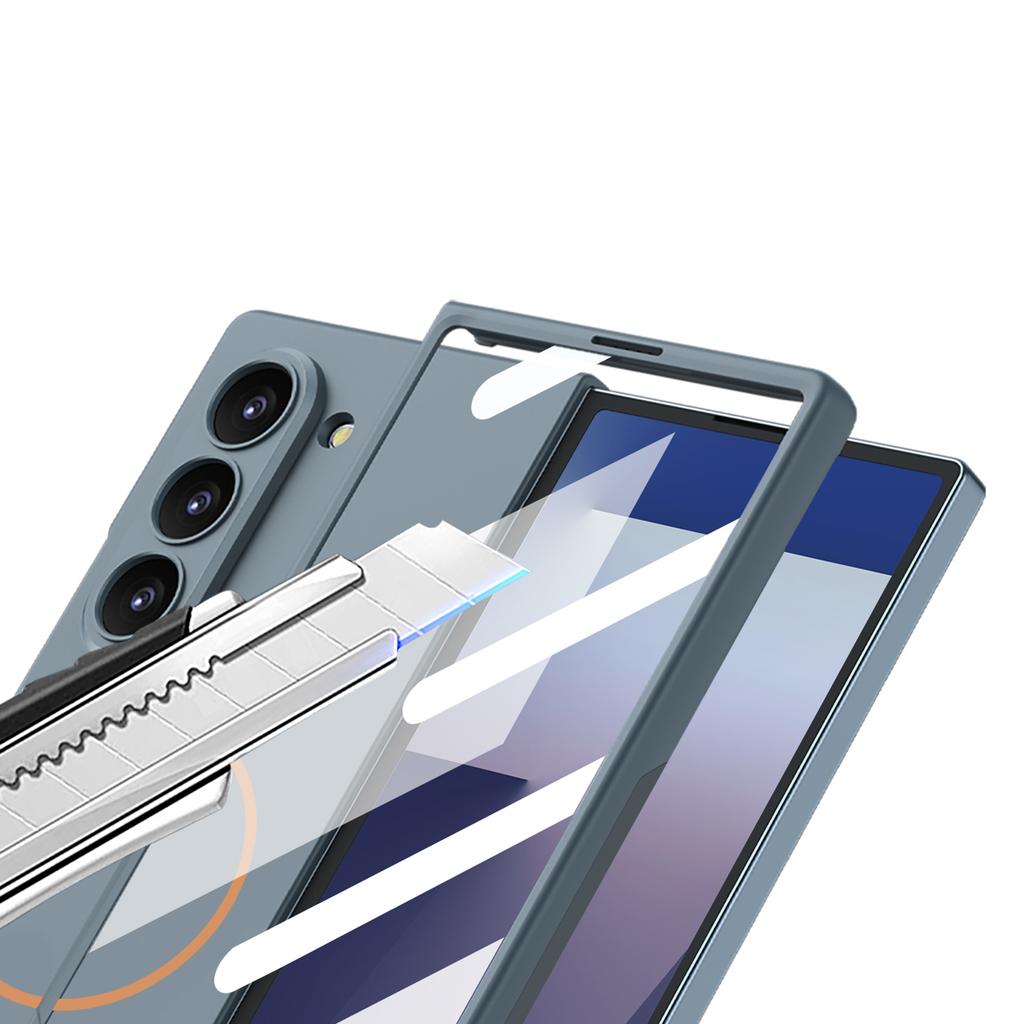 Ultra-thin Masafe Phone Case For Samsung Galaxy Z Fold 7 Magnetic Wireless Charger Fold7 With Glass Screen Film Protective Cover