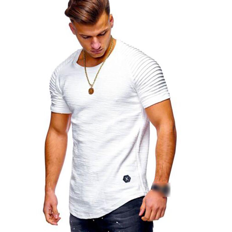 Mens Fit Slim O Neck Short Sleeve Muscle Tee Tshirt Casual Tops Shirts Sport