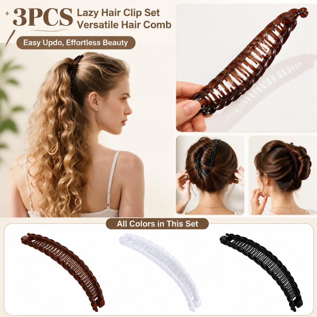 3 STUKS Haarstyling Clips Set Banaanclip Haar Kam Haaraccessoires voor Verschillende Haartypes en Kapsels Duurzaam Lichtgewicht Ontwerp