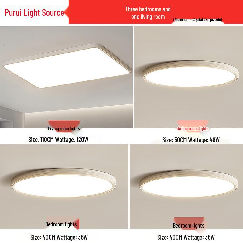 Ultra-Thin Minimalist Ceiling Light with Full Spectrum Eye Protection for Living Room or Bedroom