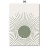Canvas Painting Boho Green Leaf Abstract Geometric Vintage Posters Prints Wall Art Pictures Nordic Bedroom Living Room Decor