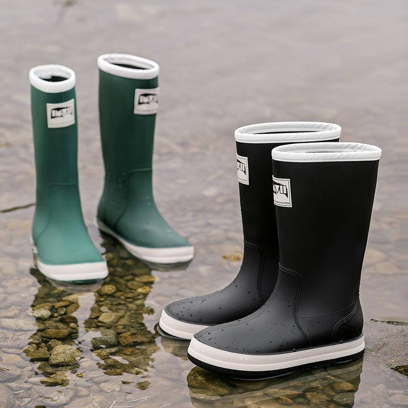 Outdoor rain shoes men, women and children parent-child couple fashion wear waterproof and non-slip water shoes fishing shoes