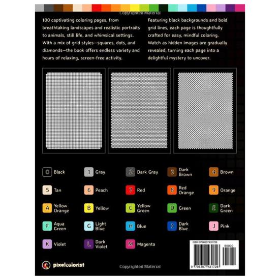 Coloring Book for Adults 100 Color by Number Mysteries Relaxation Wonder Detailed Coloring Book Squares Diamonds Dots DIY Coloring Book