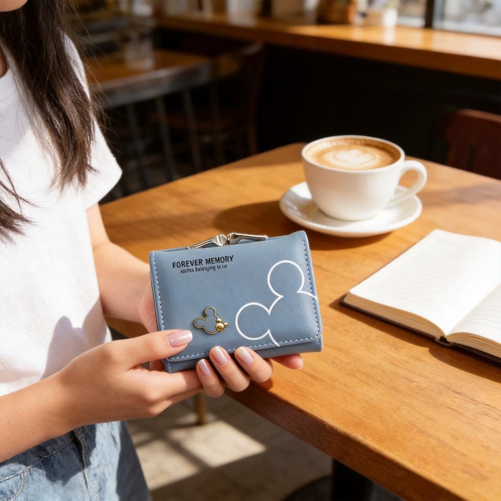 Mickey Mouse Girls Wallet With Pu Leather Material And Cartoon Print For Daily Use