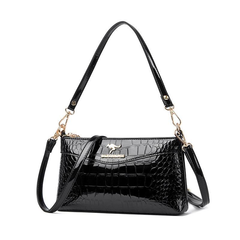 Torebka damska nowa modna i prosta na jedno ramię przenośna lakierowana skóra matki średnia listonoszka mała kwadratowa torebka