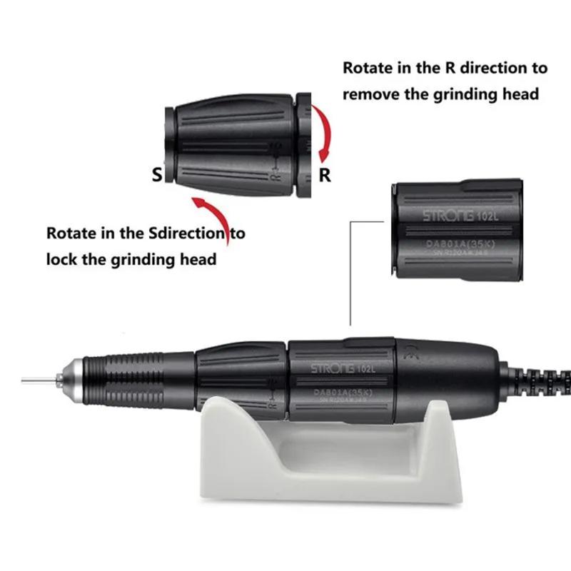 65W STRONG 204 90 Dental Manicure Machine STRONG 102L Polish Jewelry Handle Electric Nail Drill Goldsmith Engraver Sanding Device